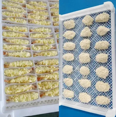 Automatic Shrimp and Seafood Battering Machine 육류 가루 를 깎는 데 완벽한 해결책